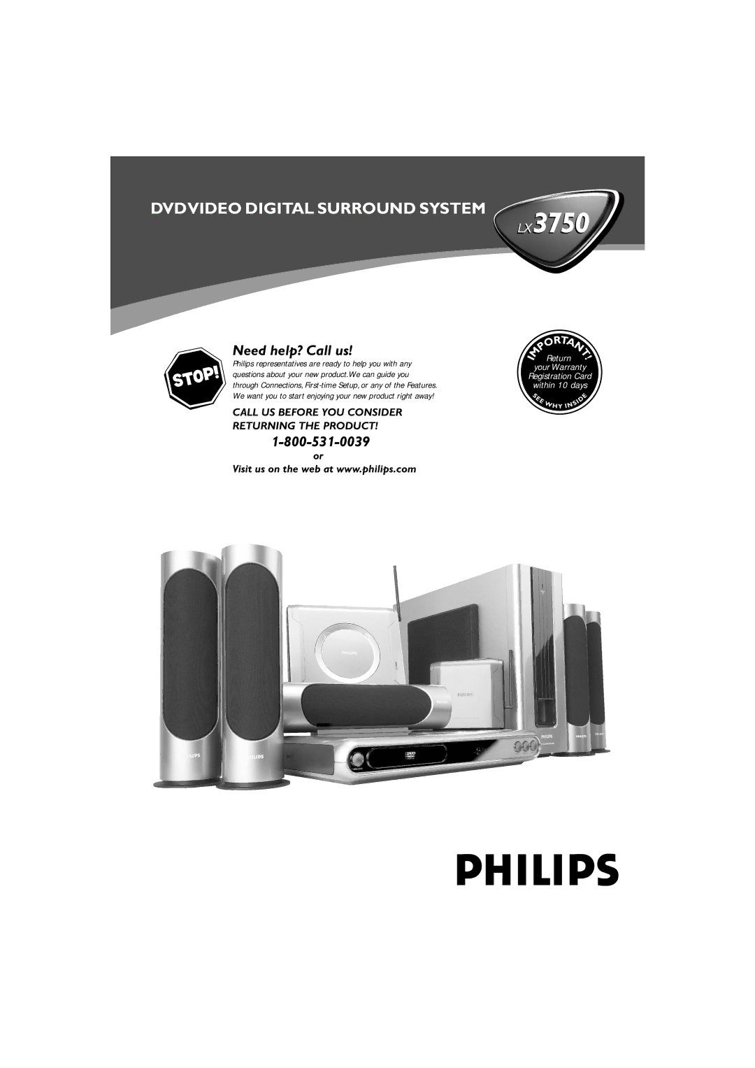 Philips LX3750W warranty 