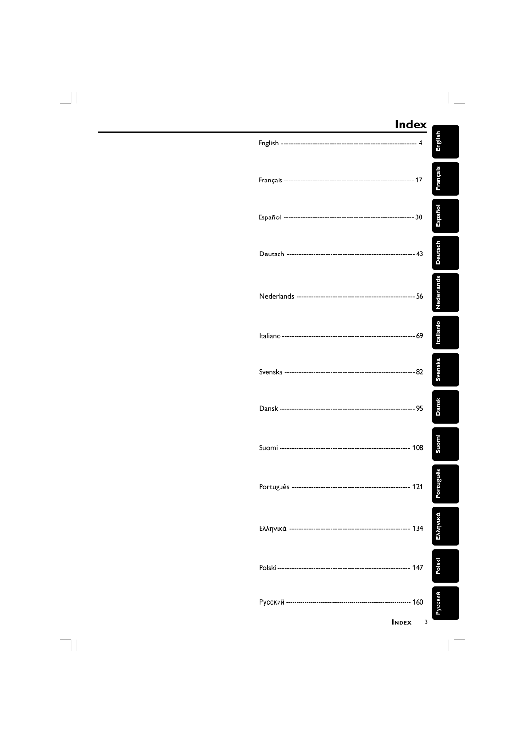 Philips LX700 manual Index 