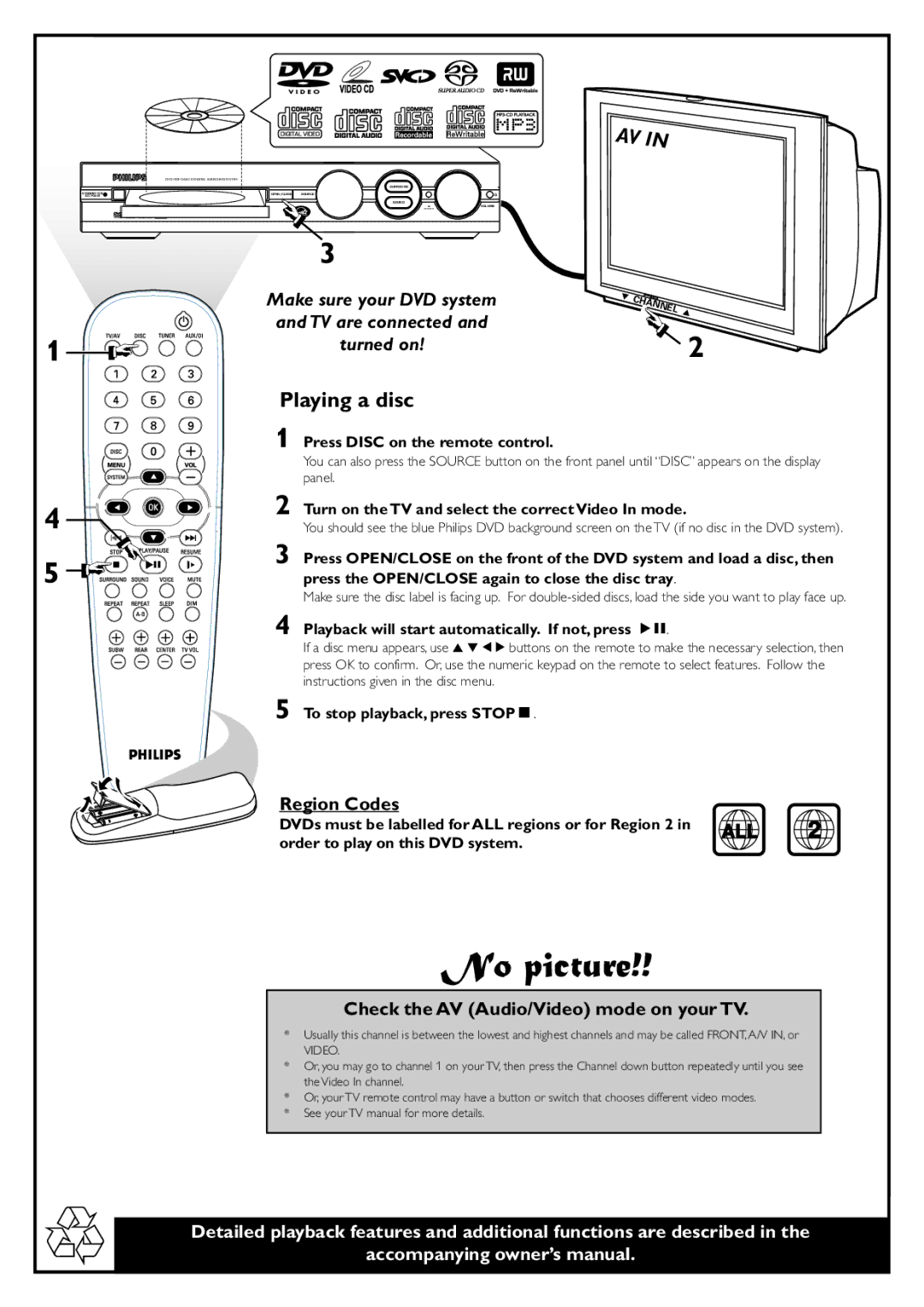 Philips LX7100SA/22 manual Playing a disc 