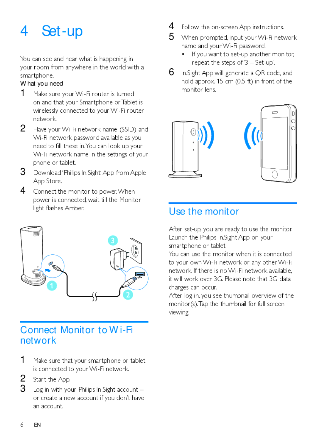 Philips M100 user manual Use the monitor, Follow the on-screen App instructions 