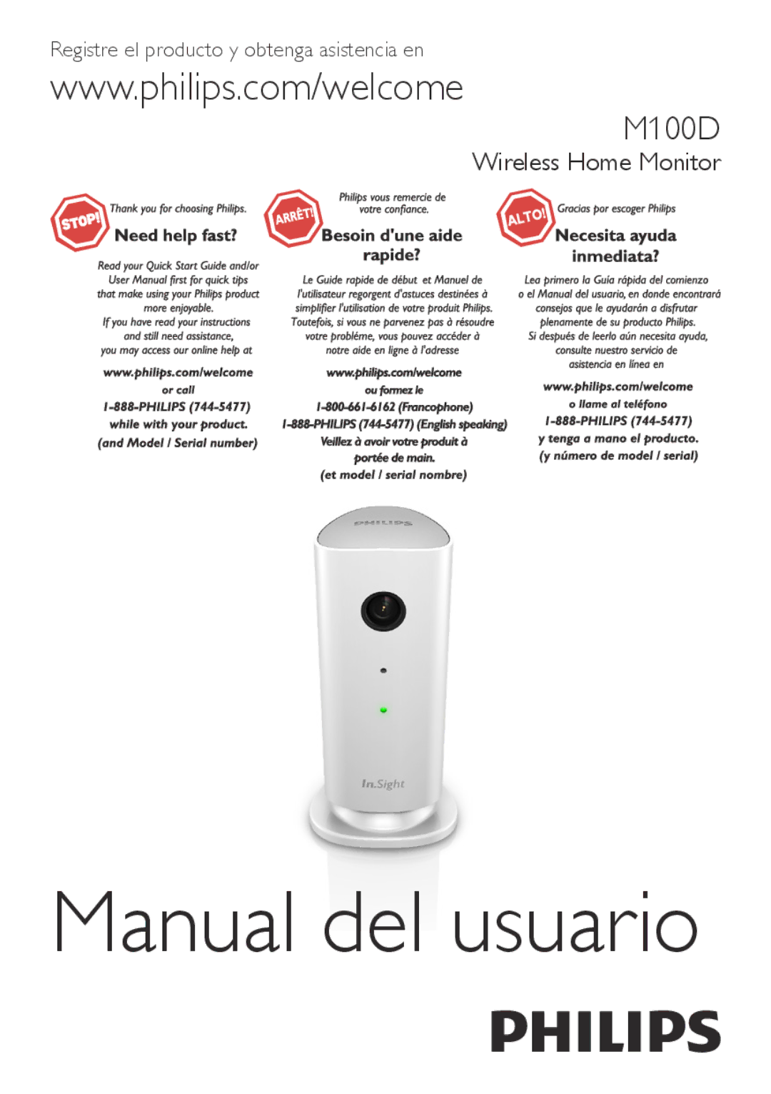 Philips M100D manual Manual del usuario 