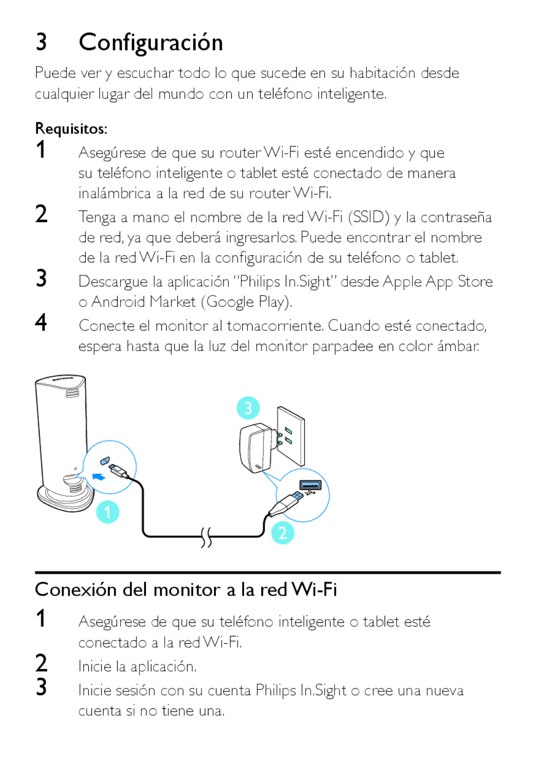 Philips M100D manual Configuración 