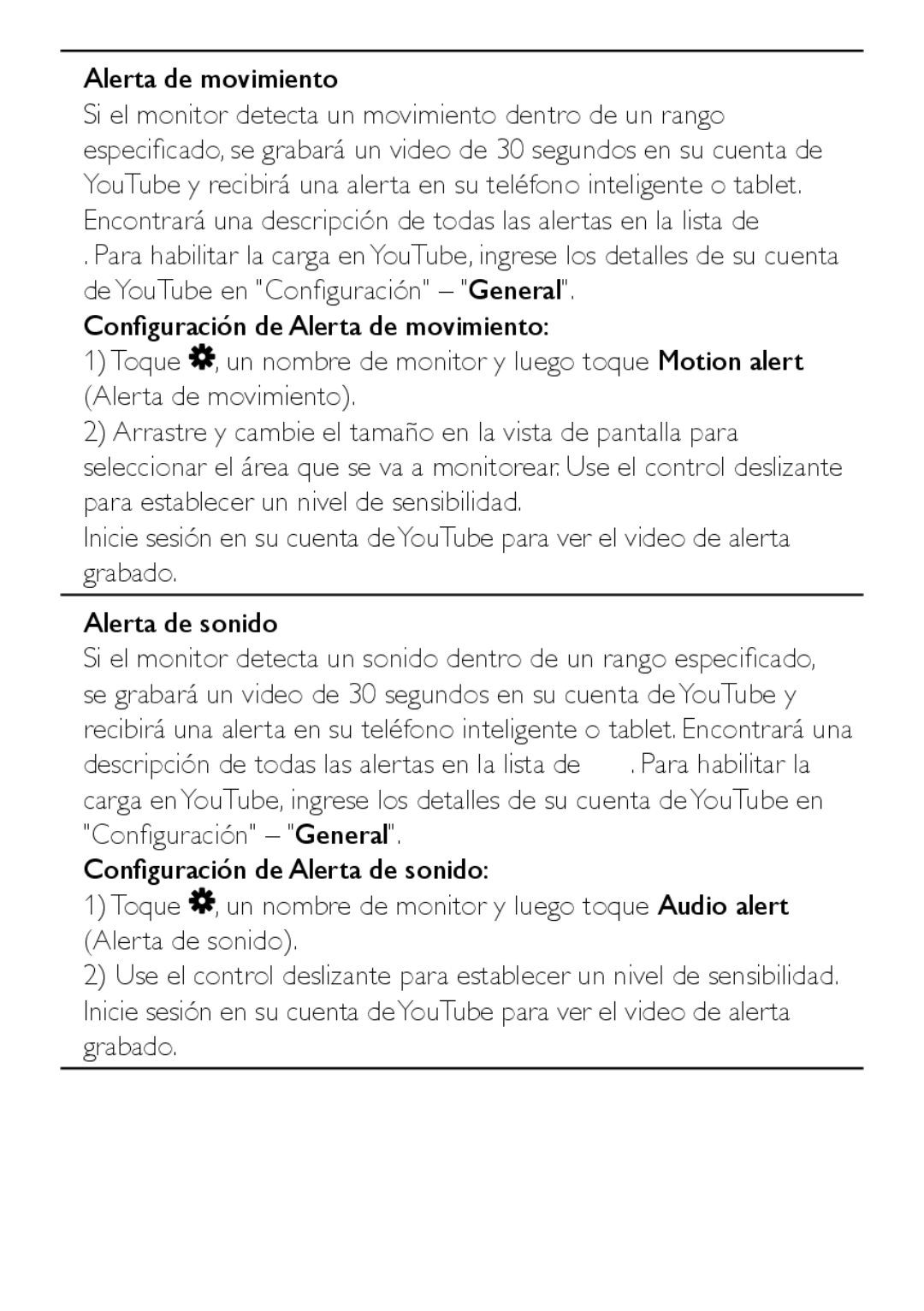 Philips M100D manual Alerta de movimiento 