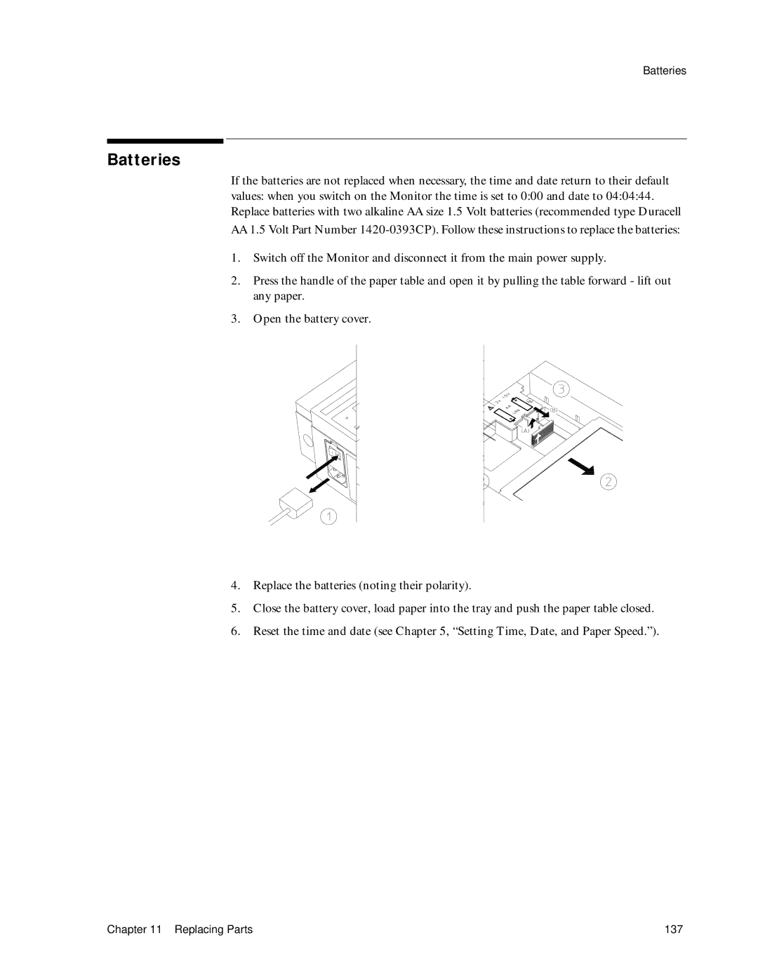 Philips M1351A, M1353A manual Batteries 