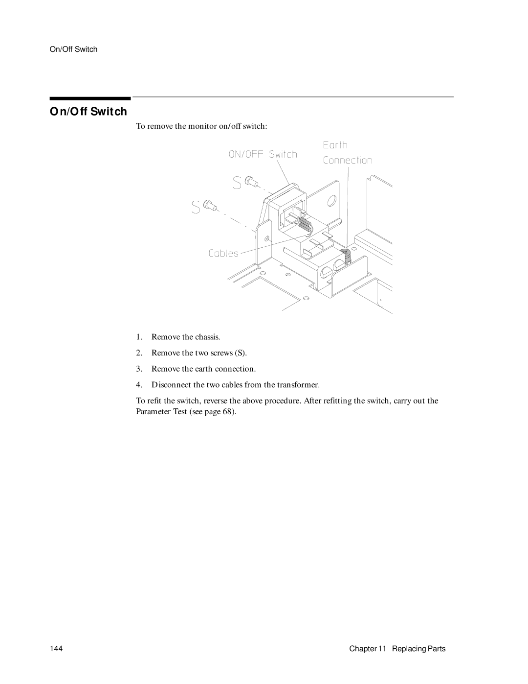 Philips M1353A, M1351A manual On/Off Switch 