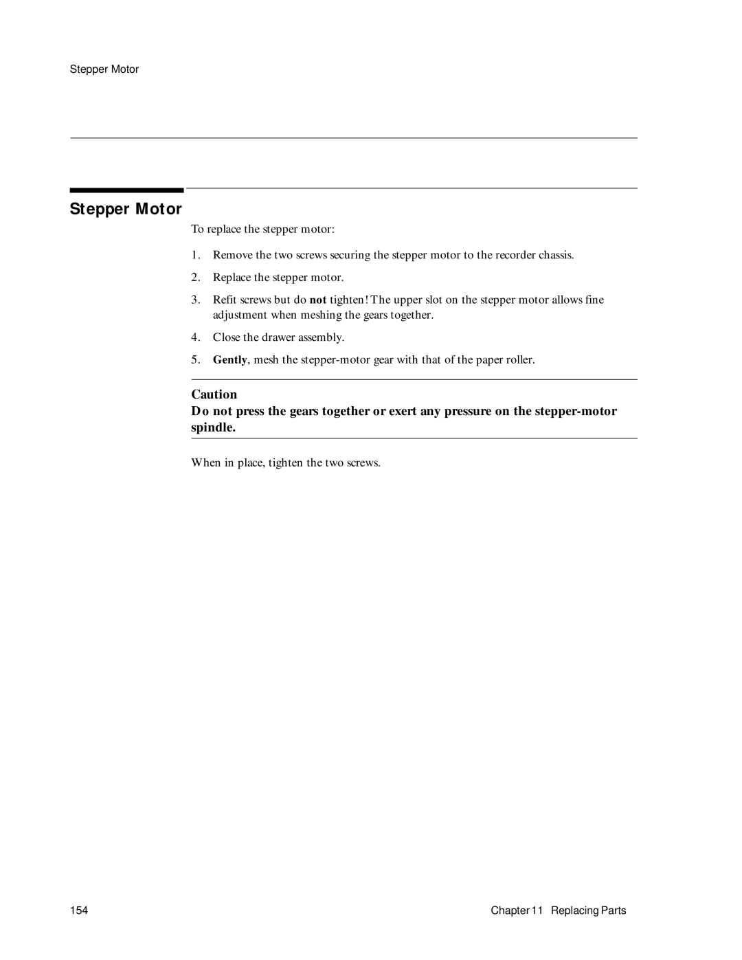 Philips M1353A, M1351A manual Stepper Motor 