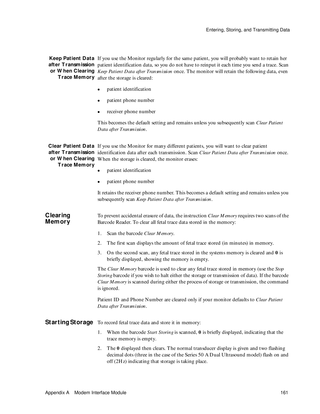 Philips M1351A, M1353A manual Clearing, Memory 