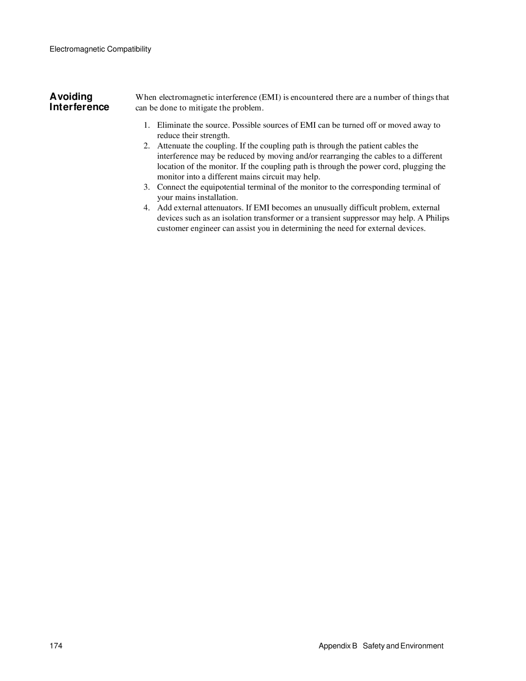 Philips M1353A, M1351A manual Avoiding, Interference, Can be done to mitigate the problem 