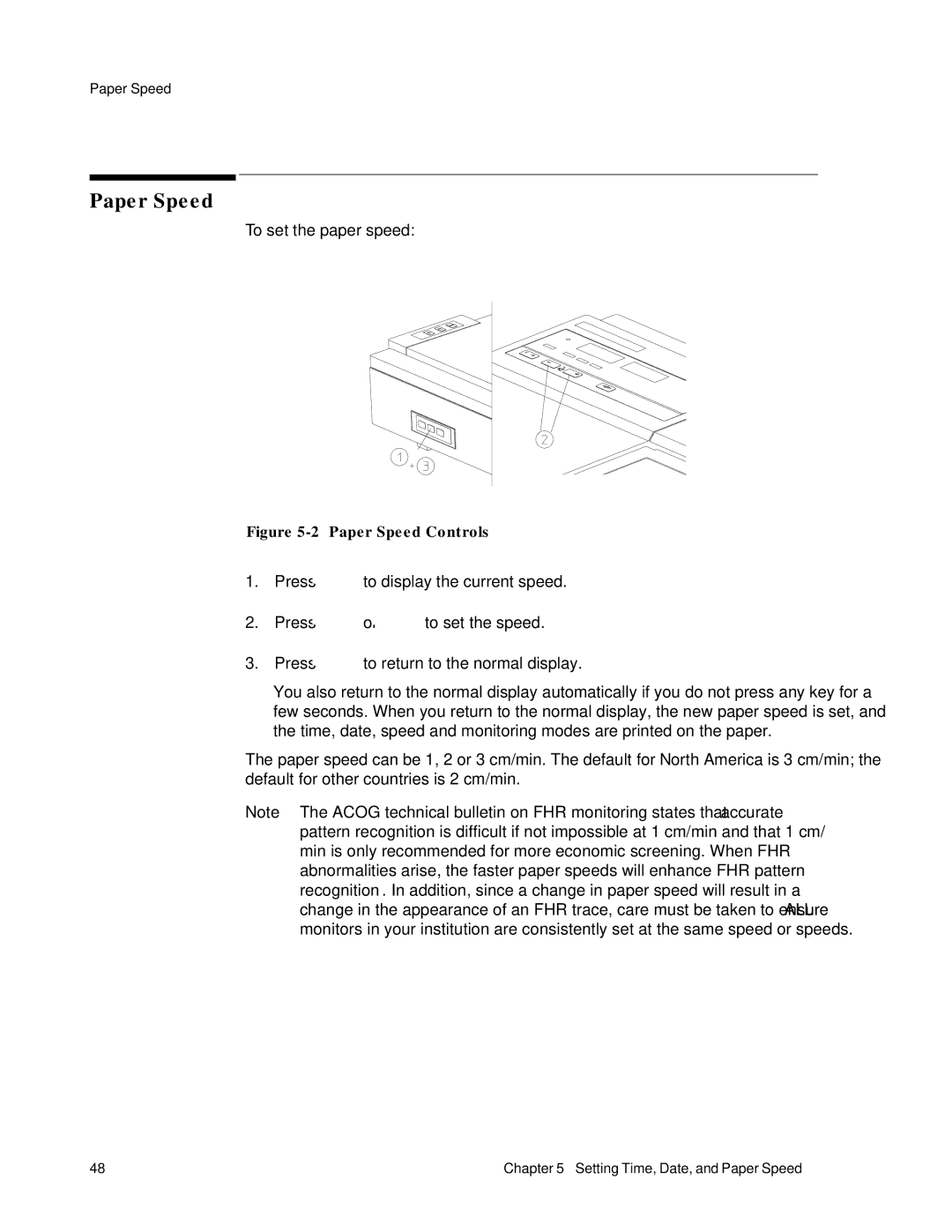 Philips M1353A, M1351A manual Paper Speed Controls 