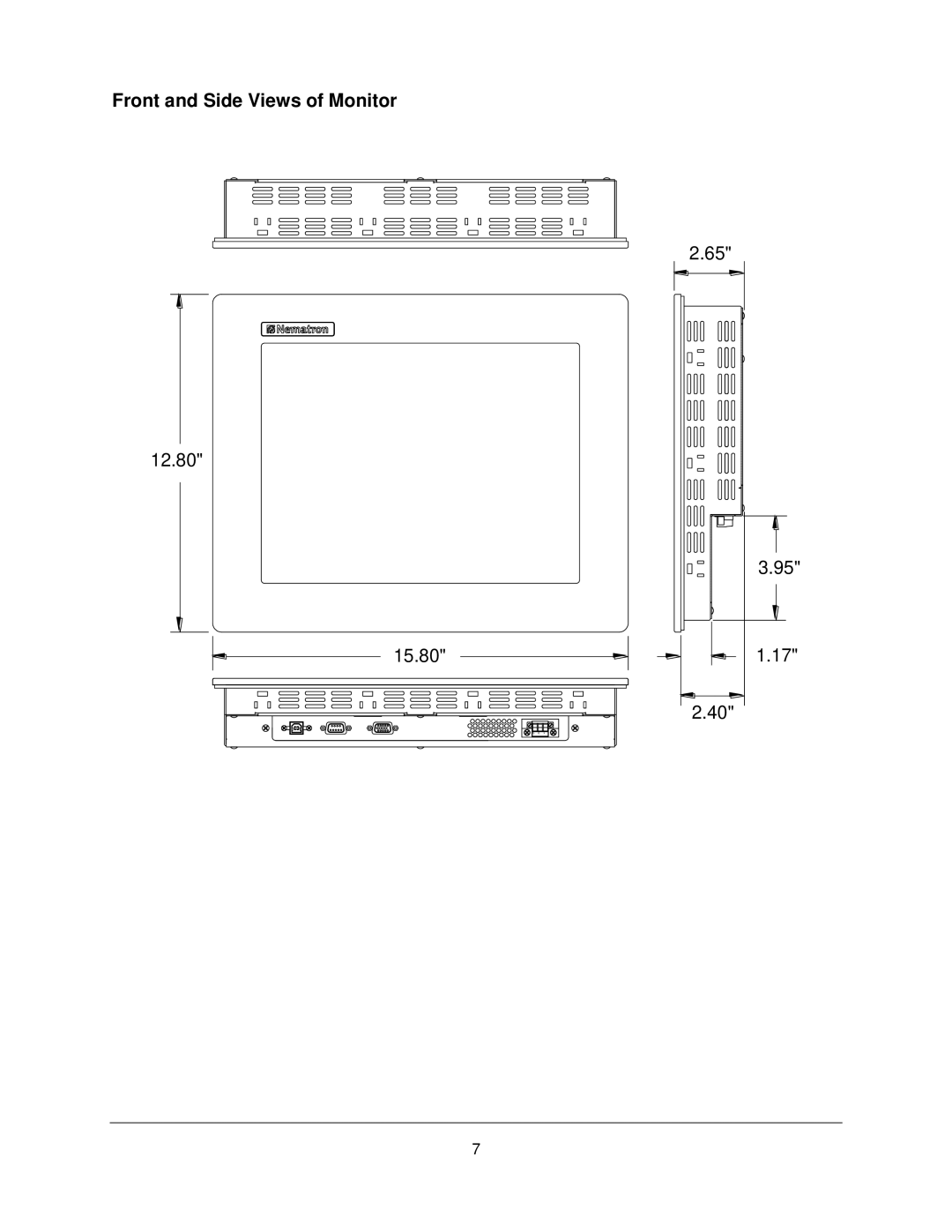 Philips M1500T manual Front and Side Views of Monitor 