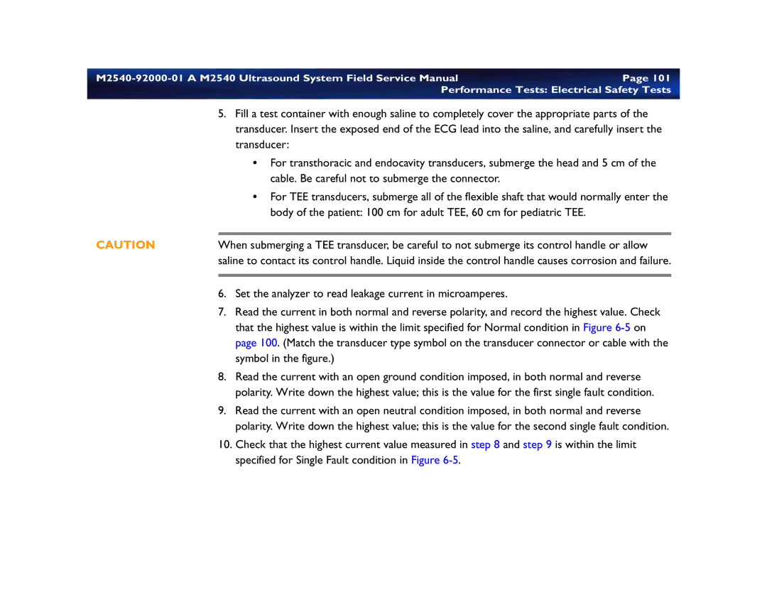 Philips M2540 service manual Set the analyzer to read leakage current in microamperes 