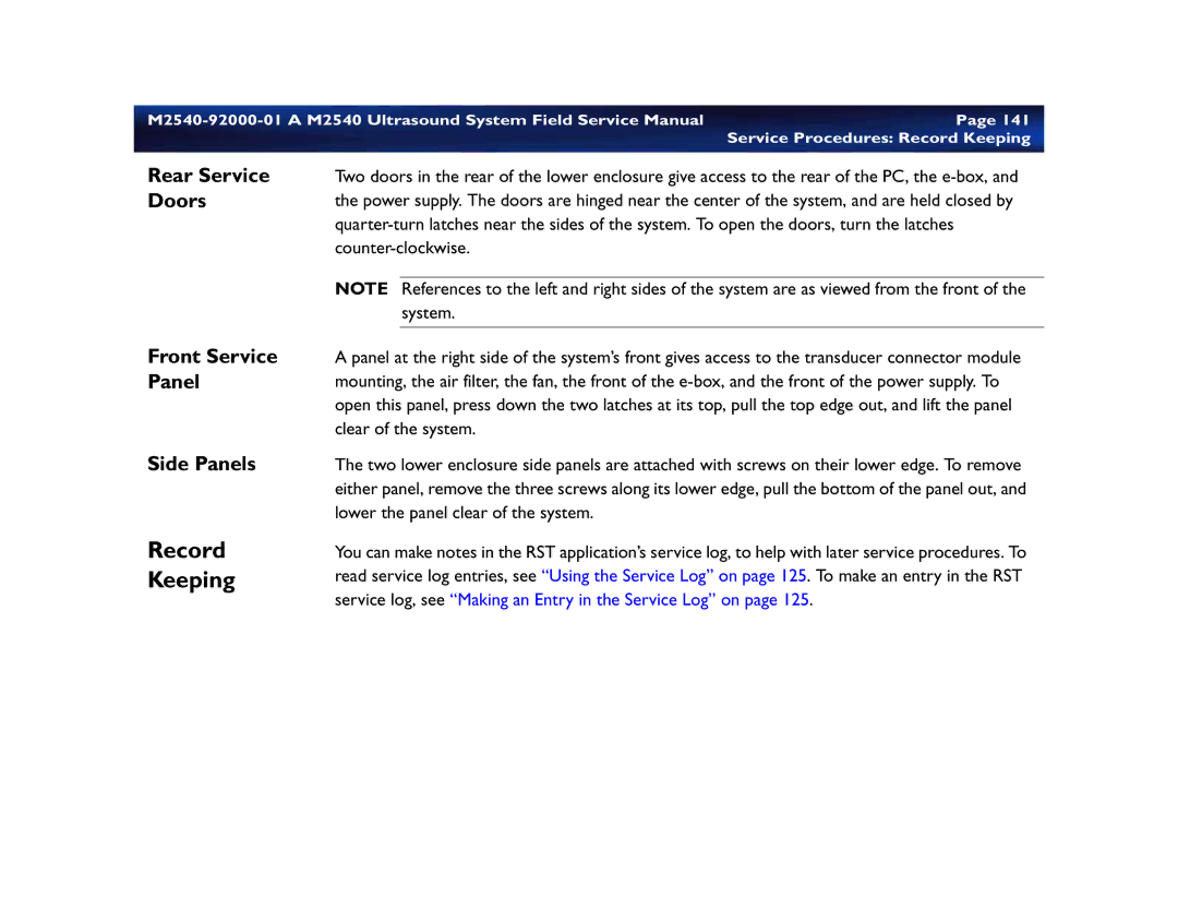 Philips M2540 service manual Record Keeping, Side Panels 