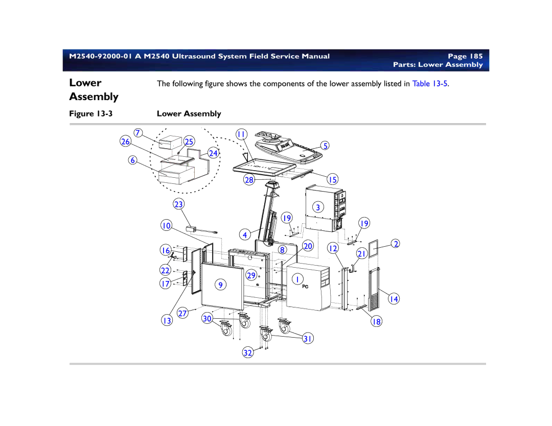 Philips M2540 service manual Lower Assembly 