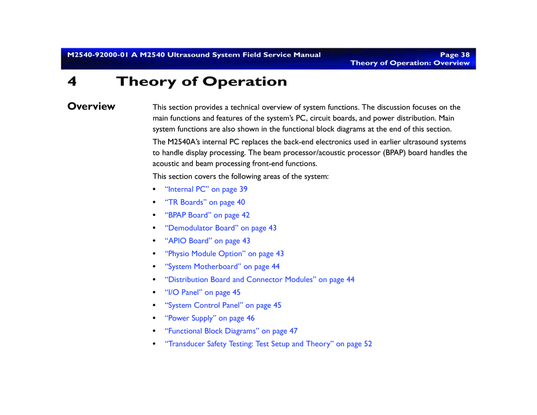 Philips M2540 service manual Theory of Operation Overview 