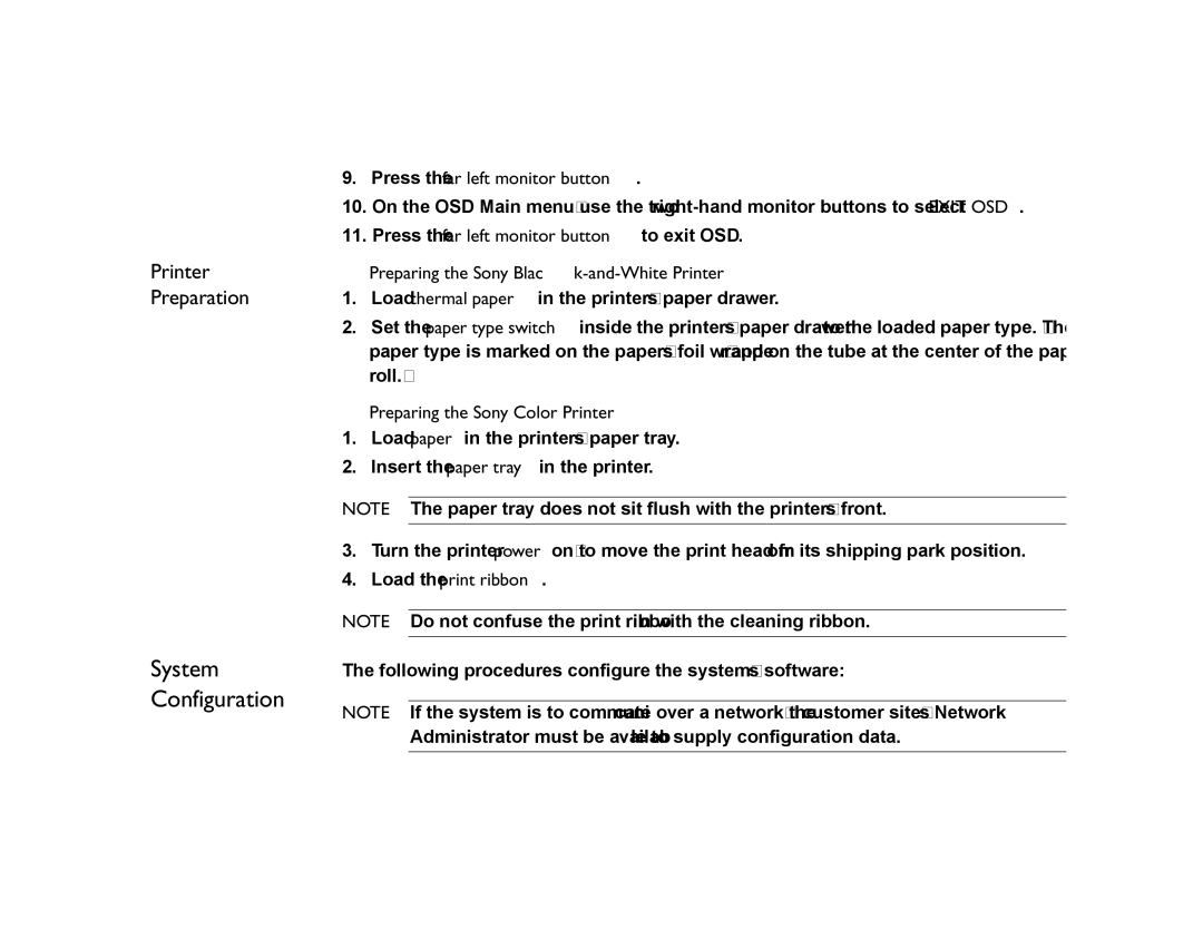 Philips M2540 service manual System Configuration, Printer, Preparation 