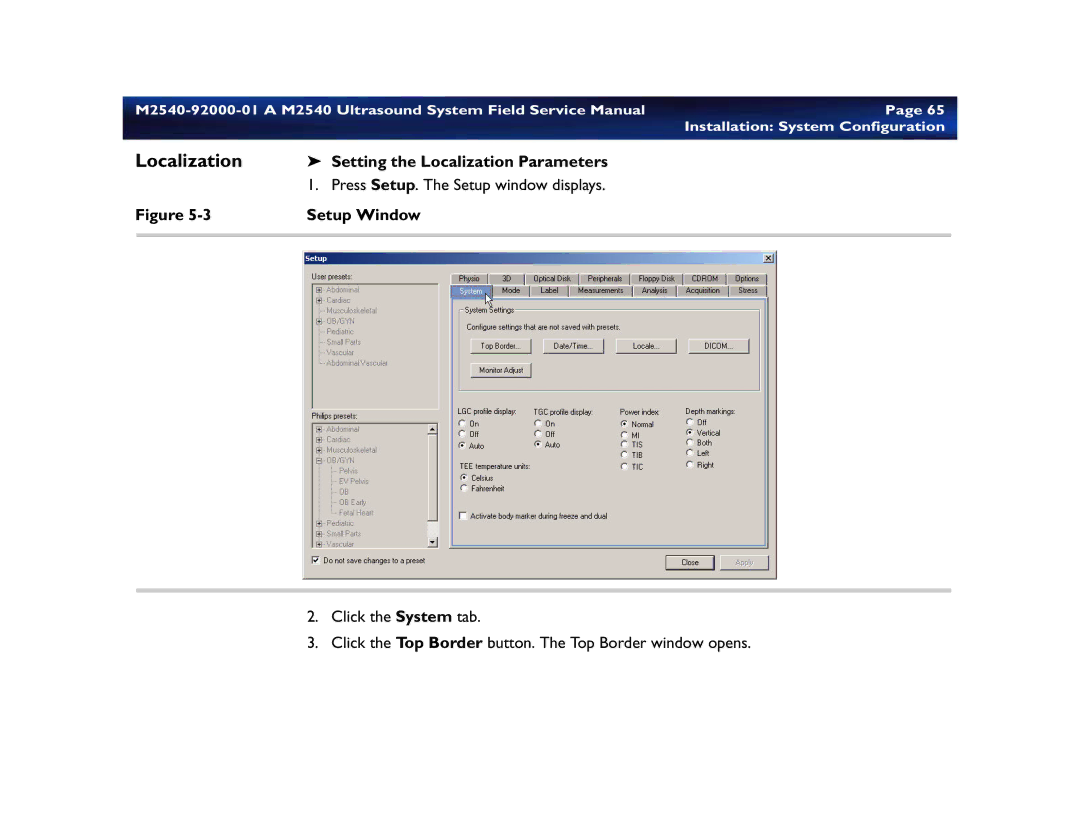 Philips M2540 service manual Localization 