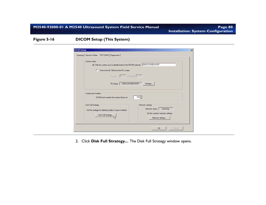 Philips M2540 service manual Dicom Setup This System 