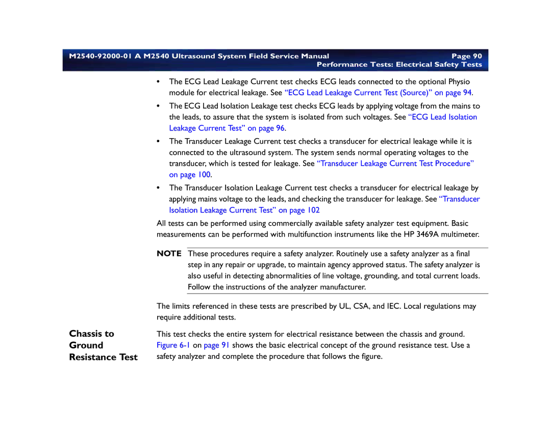 Philips M2540 service manual Chassis to Ground Resistance Test 