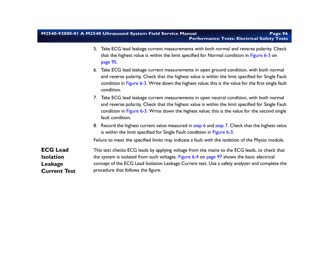 Philips M2540 service manual ECG Lead Isolation Leakage Current Test 