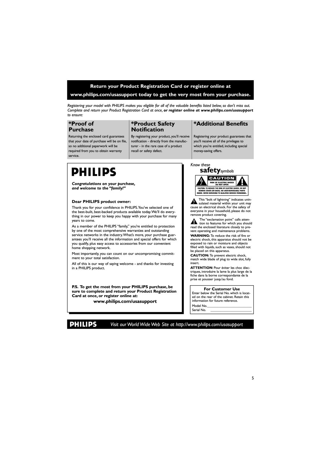 Philips M298 owner manual 