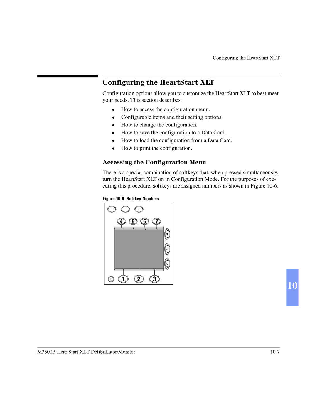 Philips M3500B manual Configuring the HeartStart XLT, Accessing the Configuration Menu 