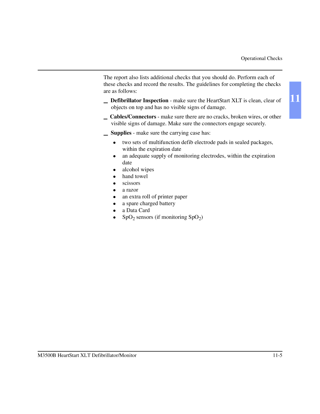 Philips manual M3500B HeartStart XLT Defibrillator/Monitor 11-5 