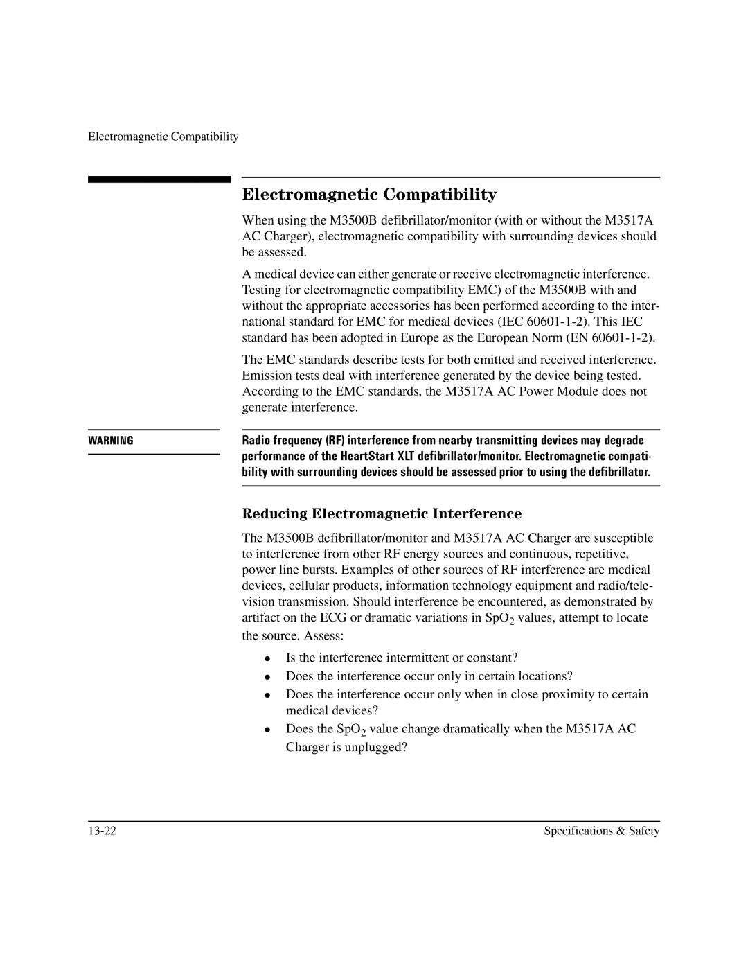 Philips M3500B manual Electromagnetic Compatibility, Reducing Electromagnetic Interference 