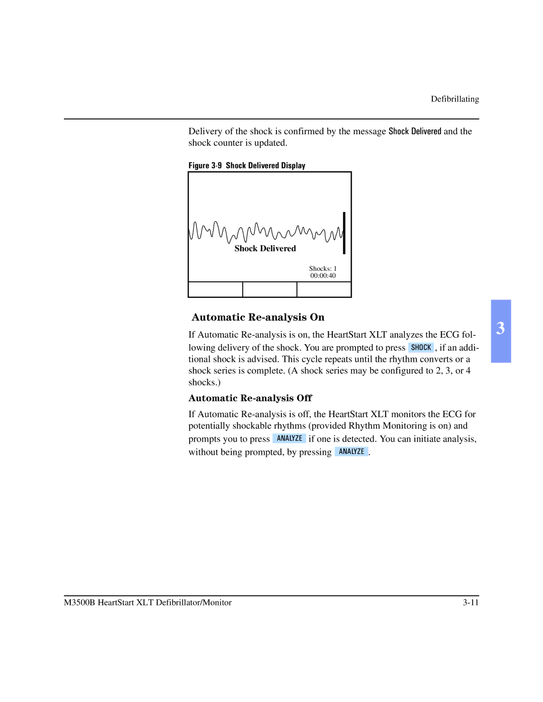 Philips M3500B manual Automatic Re-analysis On, Shock Delivered 