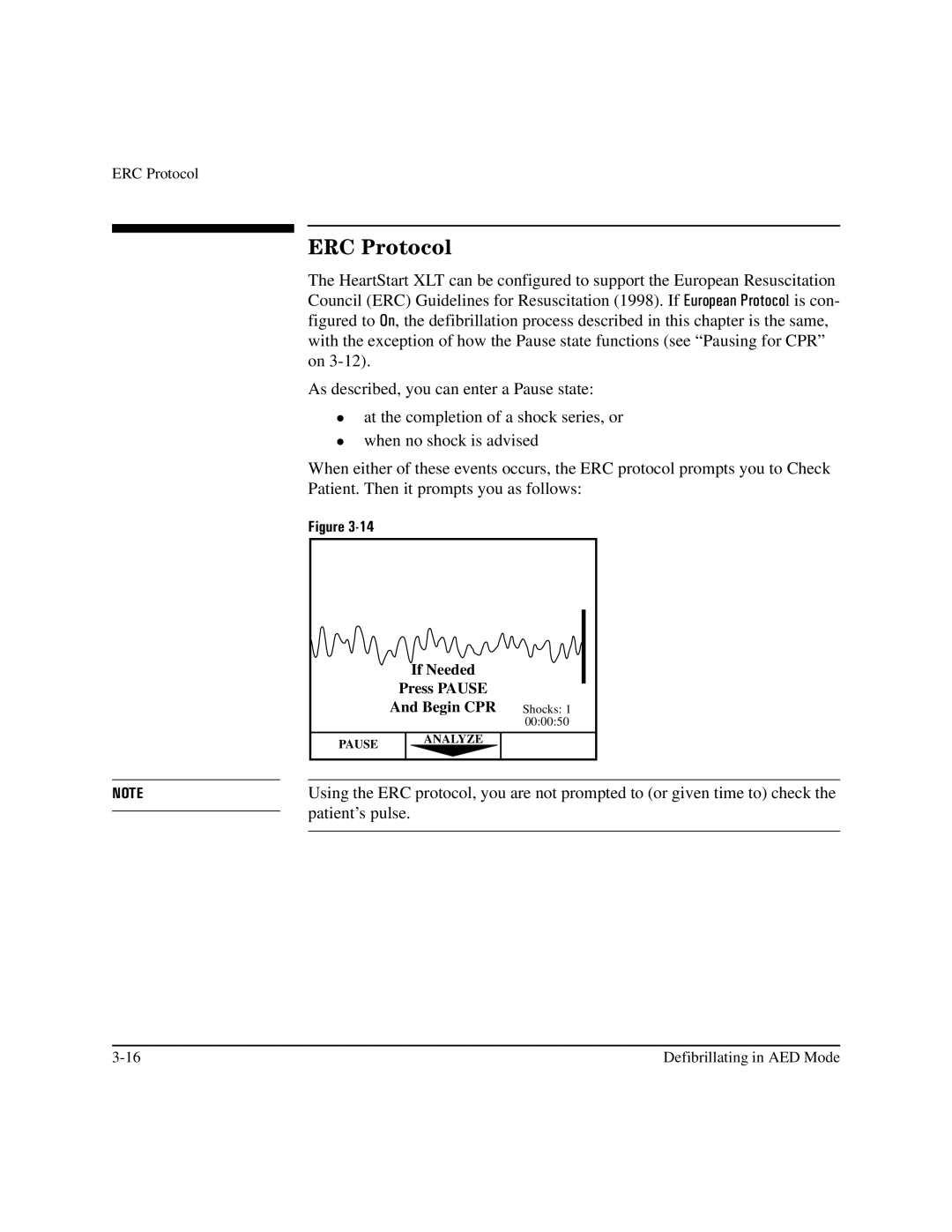 Philips M3500B manual ERC Protocol, If Needed Press Pause Begin CPR Shocks 