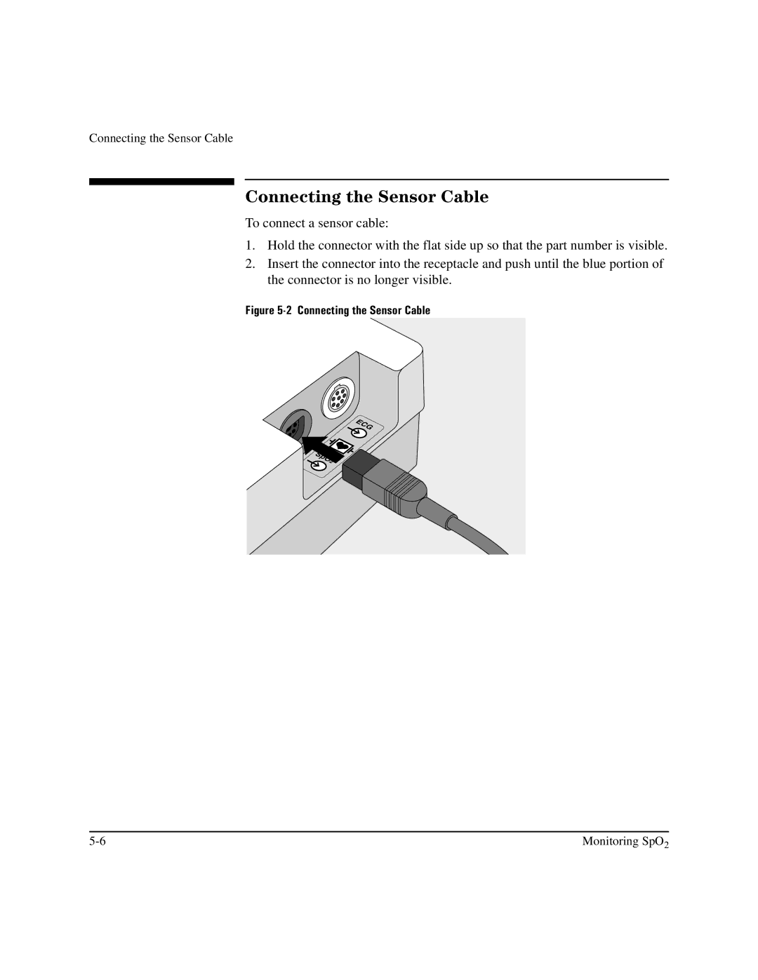 Philips M3500B manual Connecting the Sensor Cable 