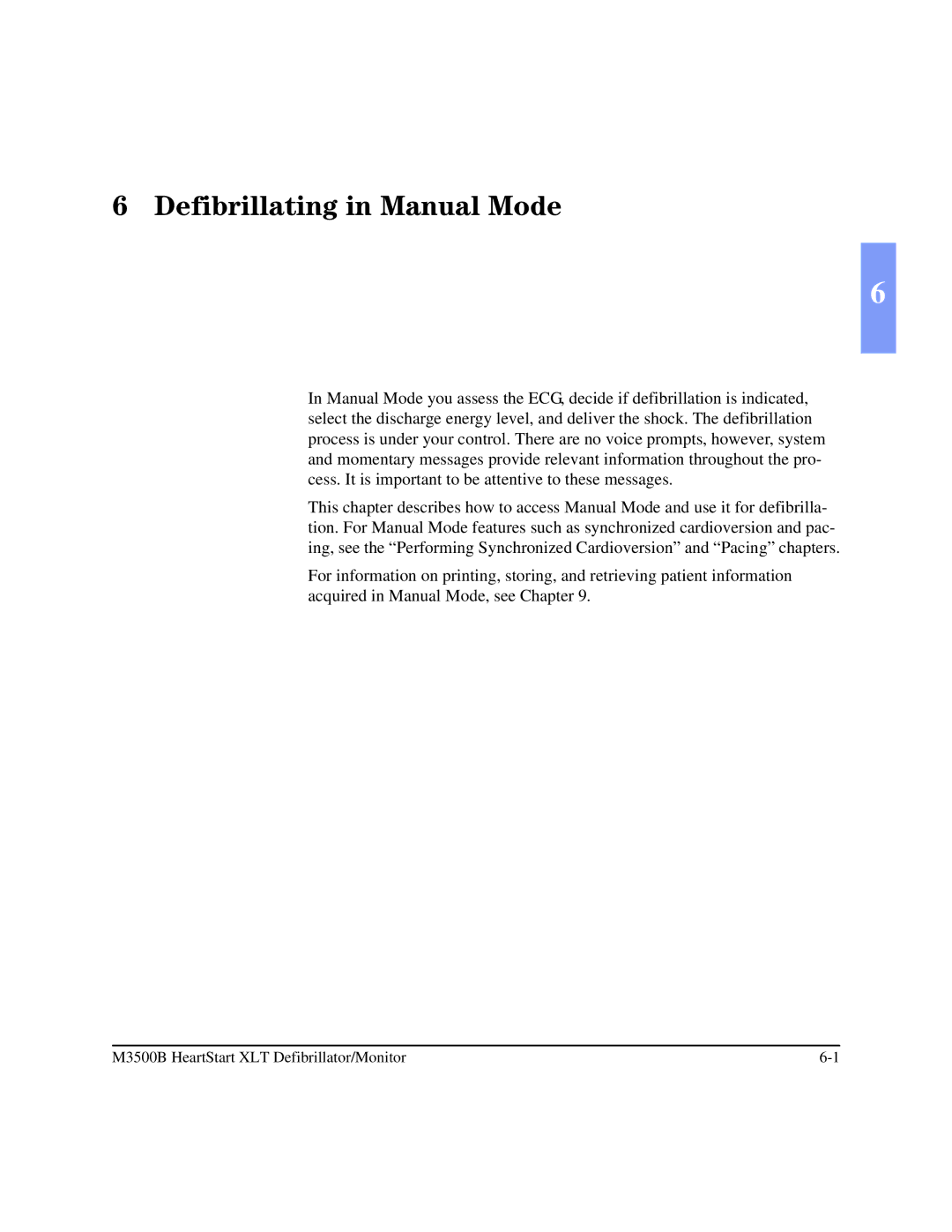 Philips M3500B manual Defibrillating in Manual Mode 