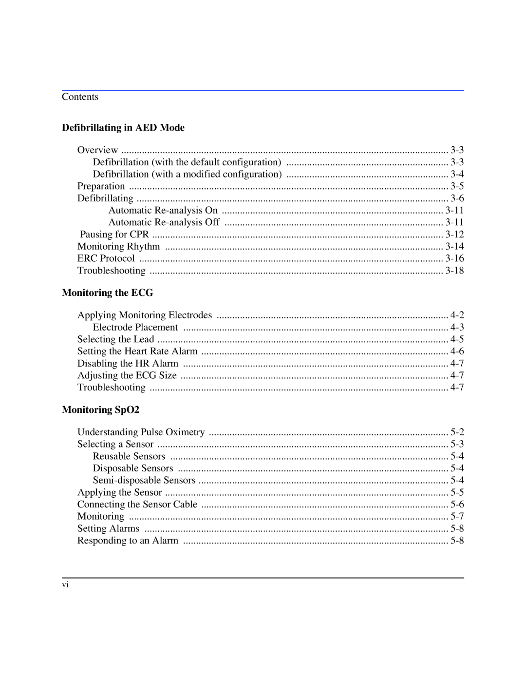 Philips M3500B manual Defibrillating in AED Mode, Monitoring the ECG, Monitoring SpO2 