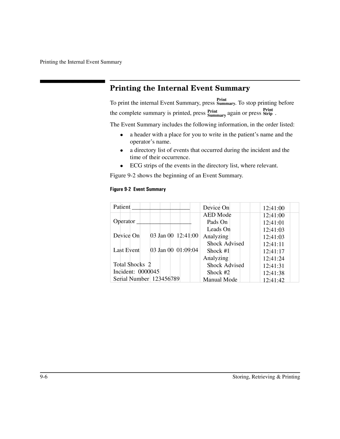 Philips M3500B manual Printing the Internal Event Summary 