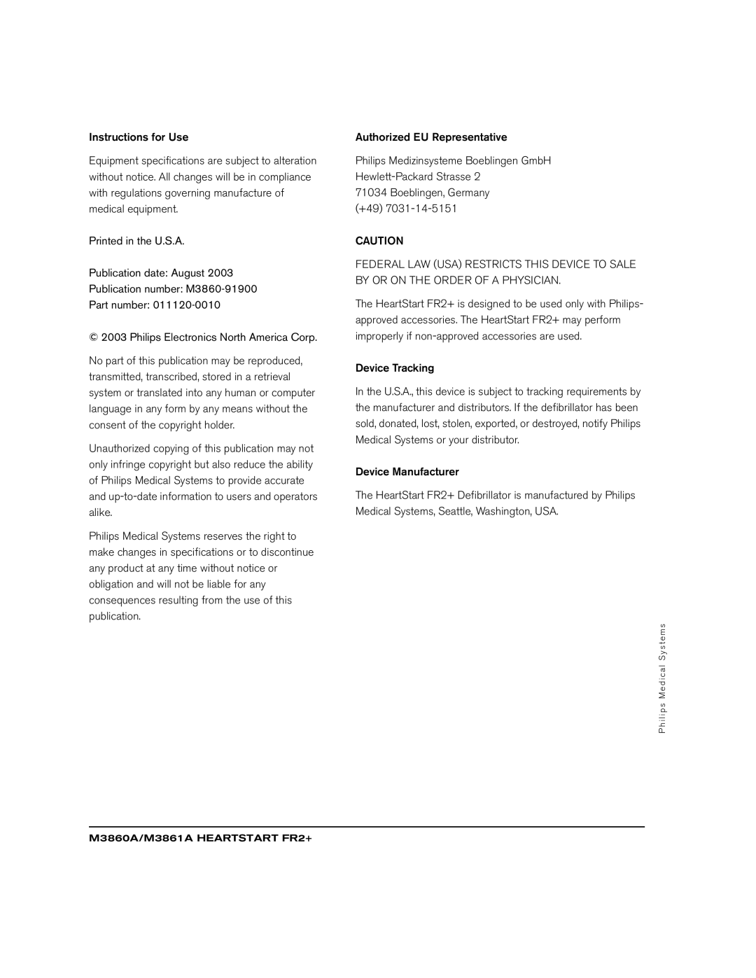 Philips M3861A, M3860A manual Device Tracking 