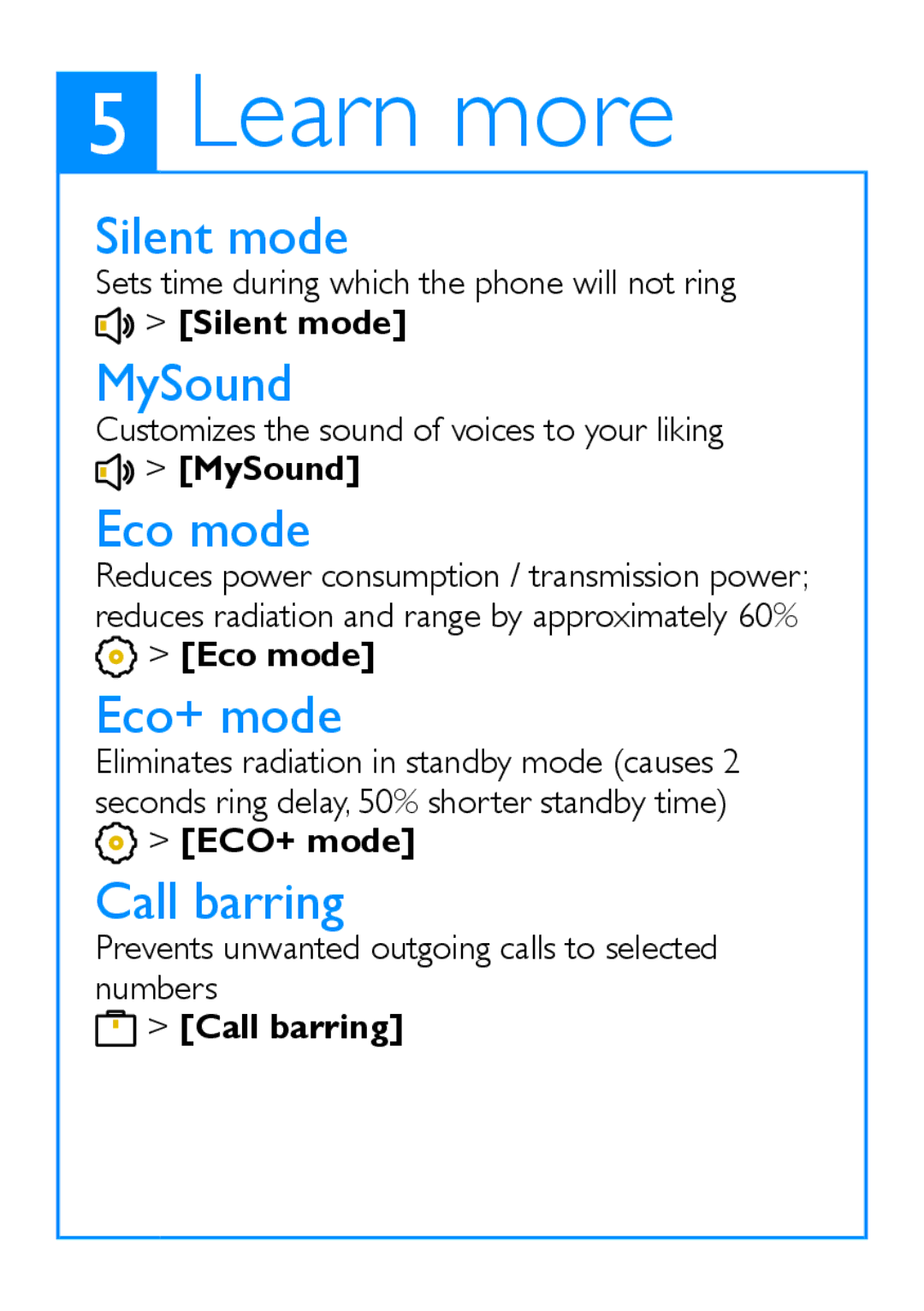 Philips M888 user manual Learn more 