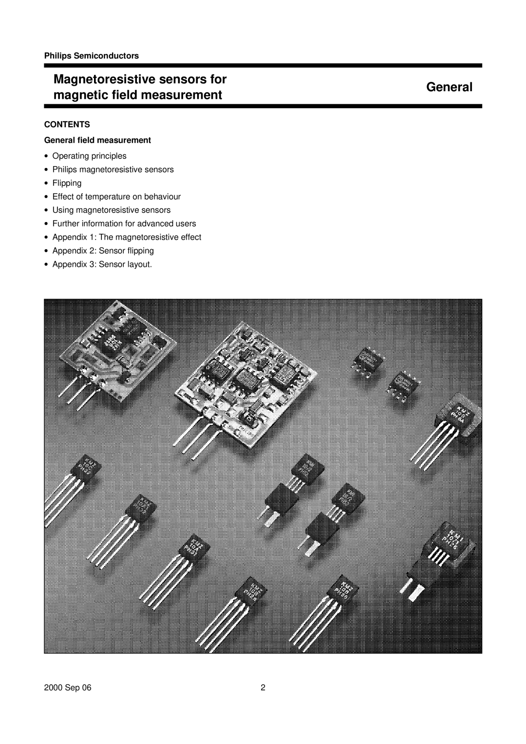 Philips Magnetoresistive Sensor manual Magnetoresistive sensors for Magnetic ﬁeld measurement, Contents 