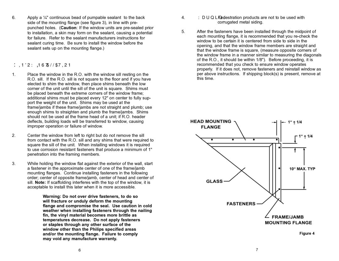 Philips Manufactured Housing Vinyl Window installation instructions Window Installation 