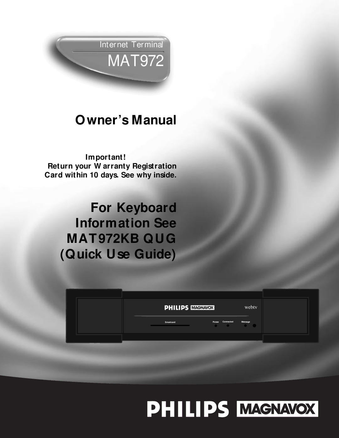 Philips MAT972KB QUG owner manual 