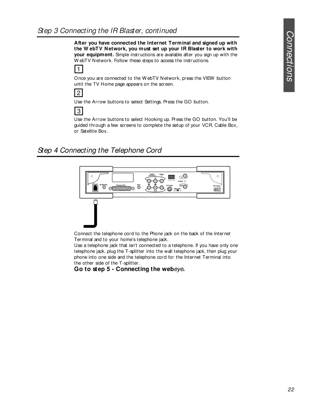 Philips MAT972KB QUG owner manual Connecting the Telephone Cord 