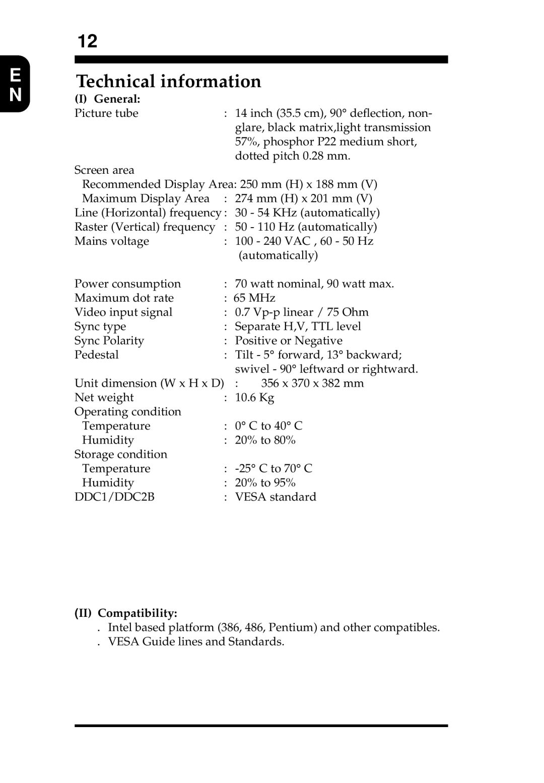 Philips MB4010T001 appendix Technical information, General, II Compatibility 