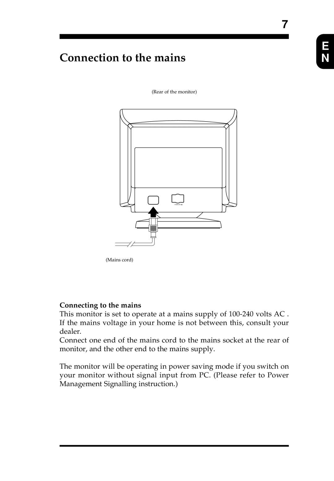 Philips MB4010T001 appendix Connection to the mains, Connecting to the mains 