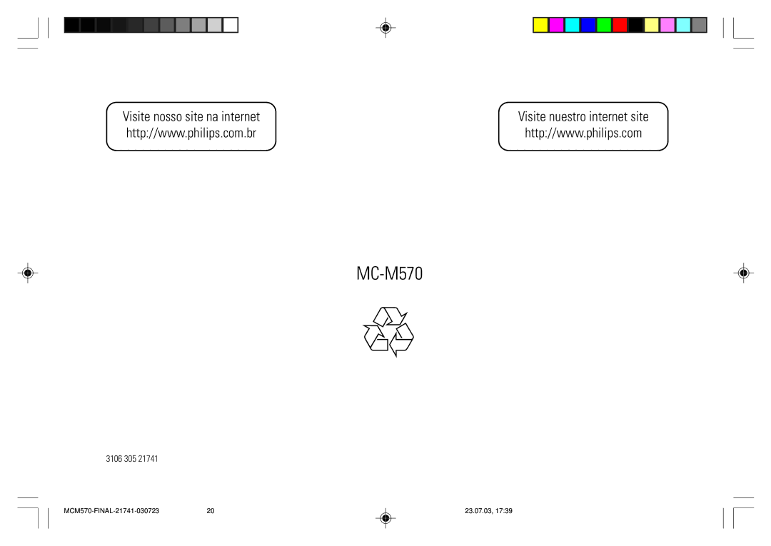 Philips MC - M570 manual 3106 305 