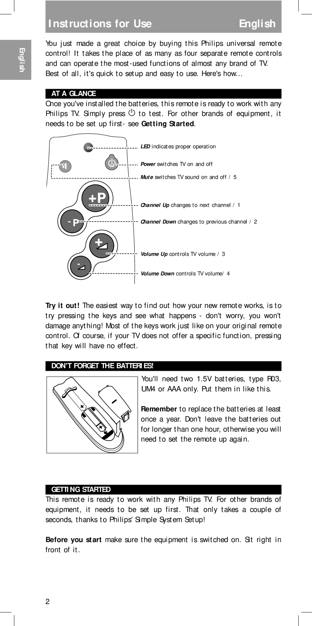 Philips MC-110 manual Instructions for Use, Best of all, its quick to setup and easy to use. Heres how, AT a Glance 