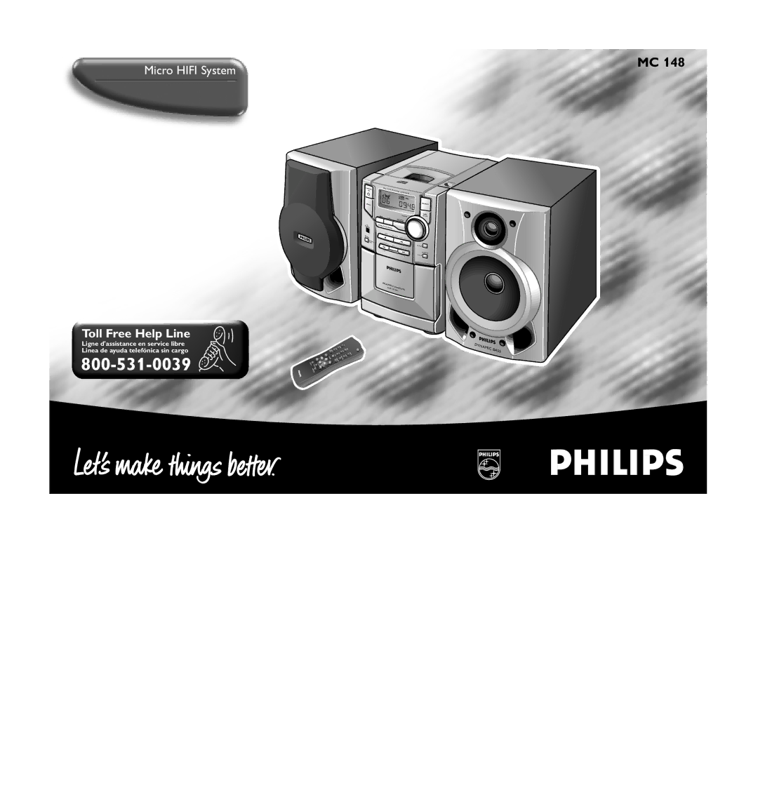 Philips MC 148 manual Toll Free Help Line 