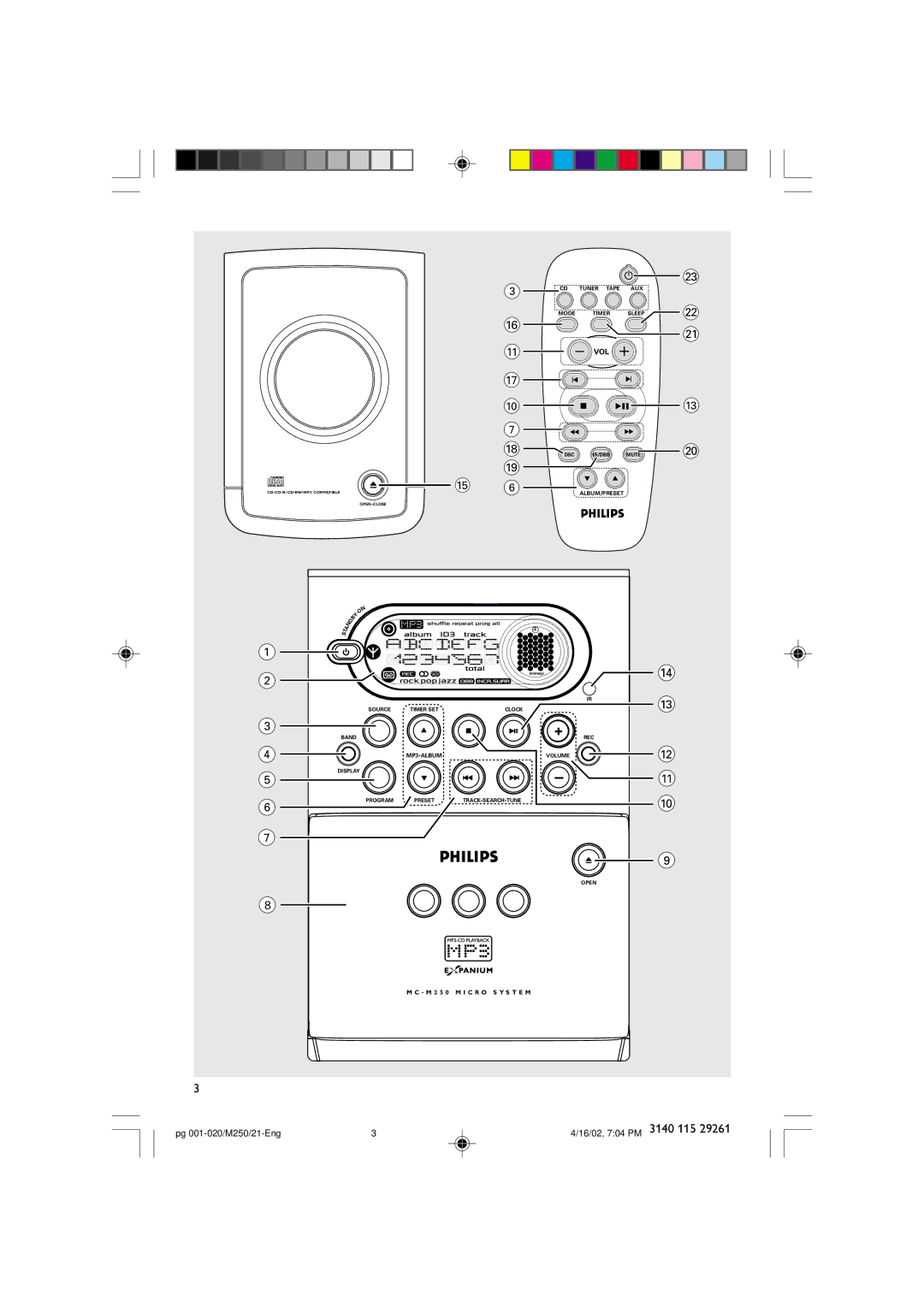 Philips MC-M250 manual 3140 115 