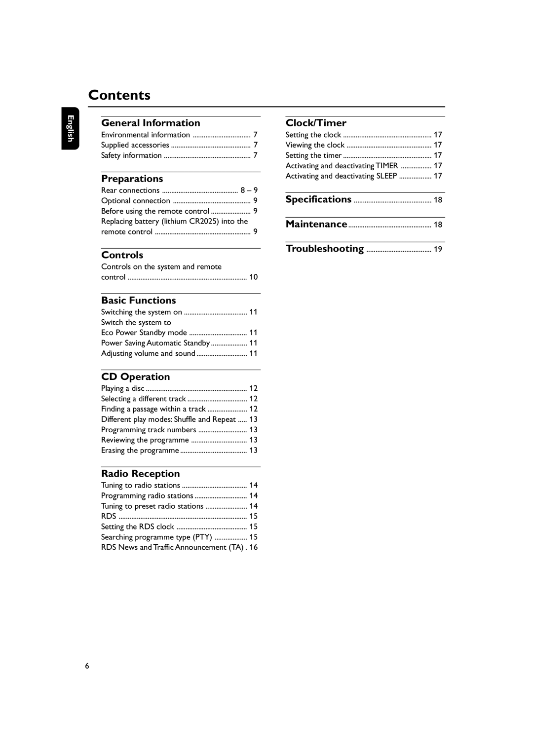 Philips MC235, MC230 user manual Contents 