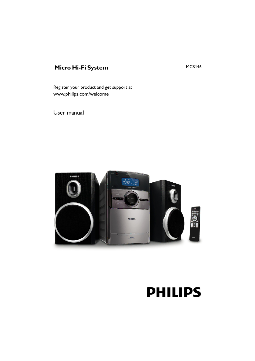 Philips MCB146 user manual Micro Hi-Fi System, Register your product and get support at 