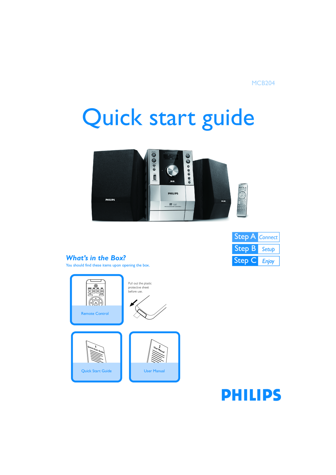 Philips MCB204 quick start Quick start guide, What’s in the Box?, You should find these items upon opening the box, Guide 