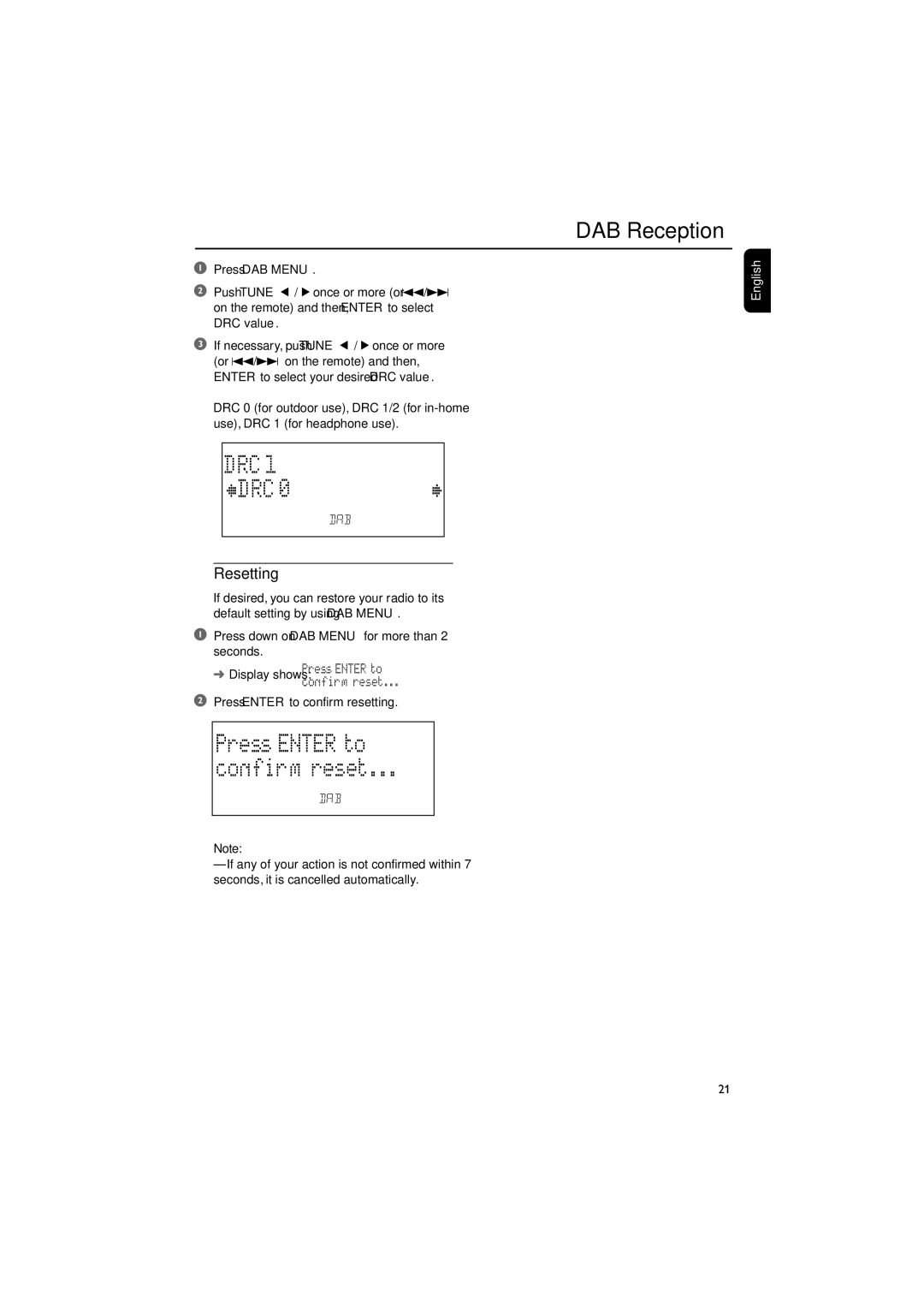 Philips MCB240 user manual Resetting 