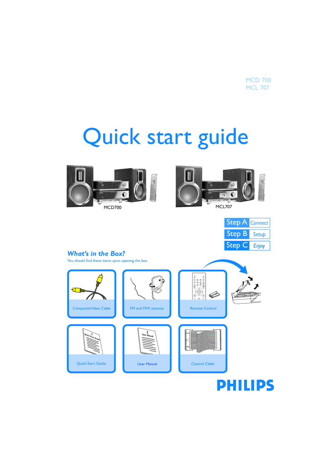 Philips MCL707, MCD 700 quick start Quick start guide, What’s in the Box? 